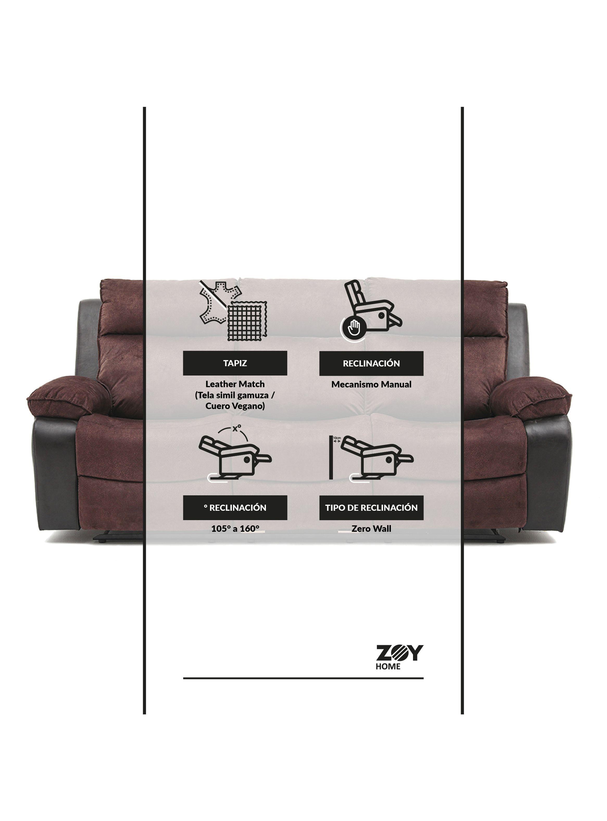 Reclinable 3 Cuerpos Brunei Café-6