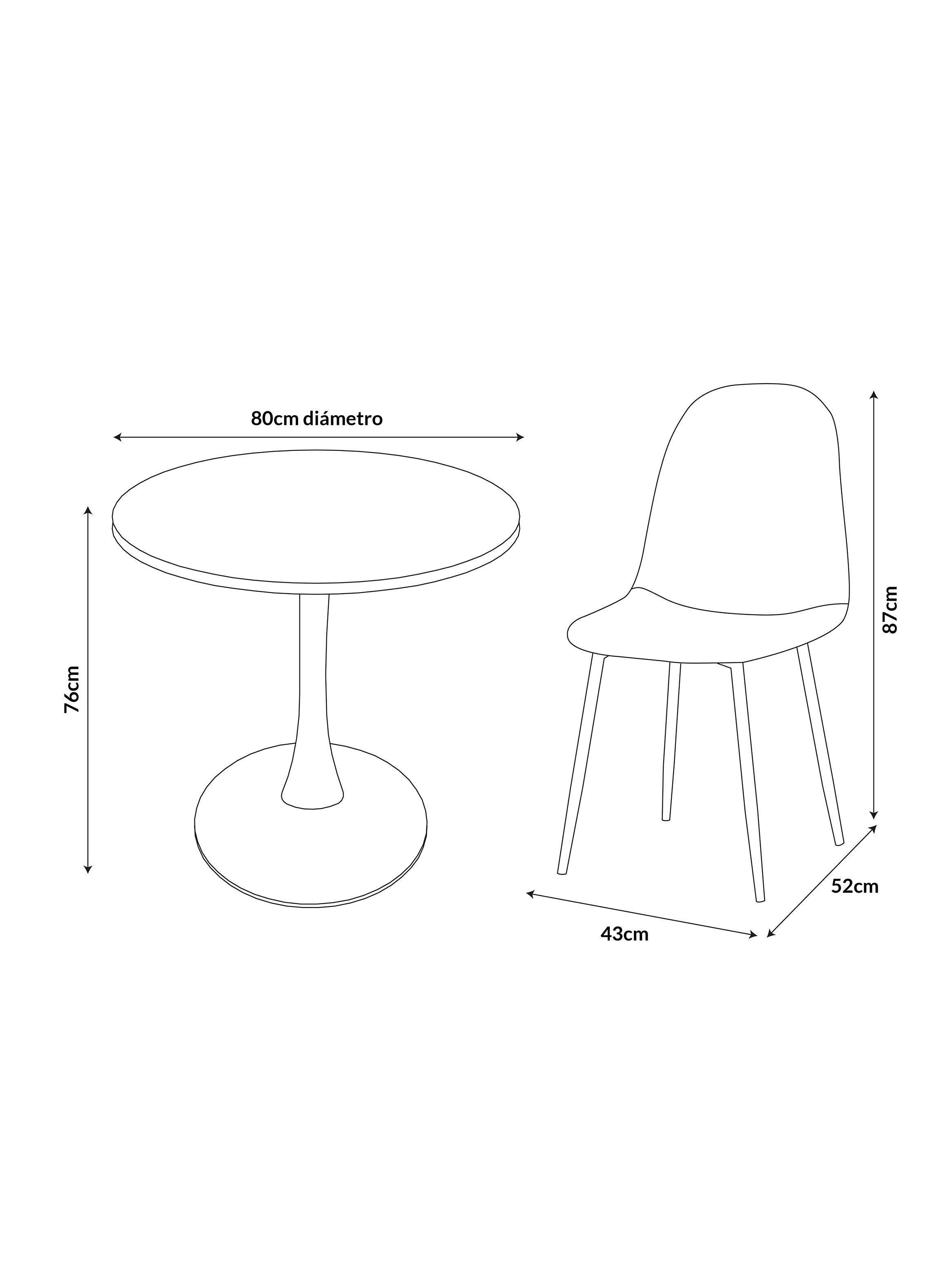 Juego de Comedor Saona Gris 1+4-5