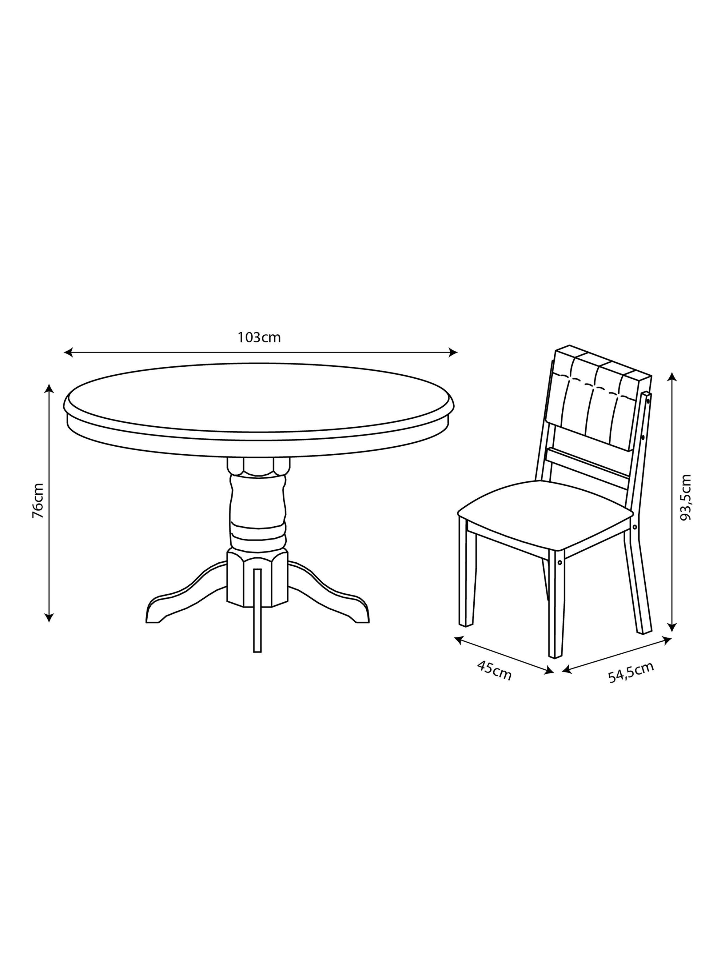 Juego de Comedor Rodas 4 Sillas-2