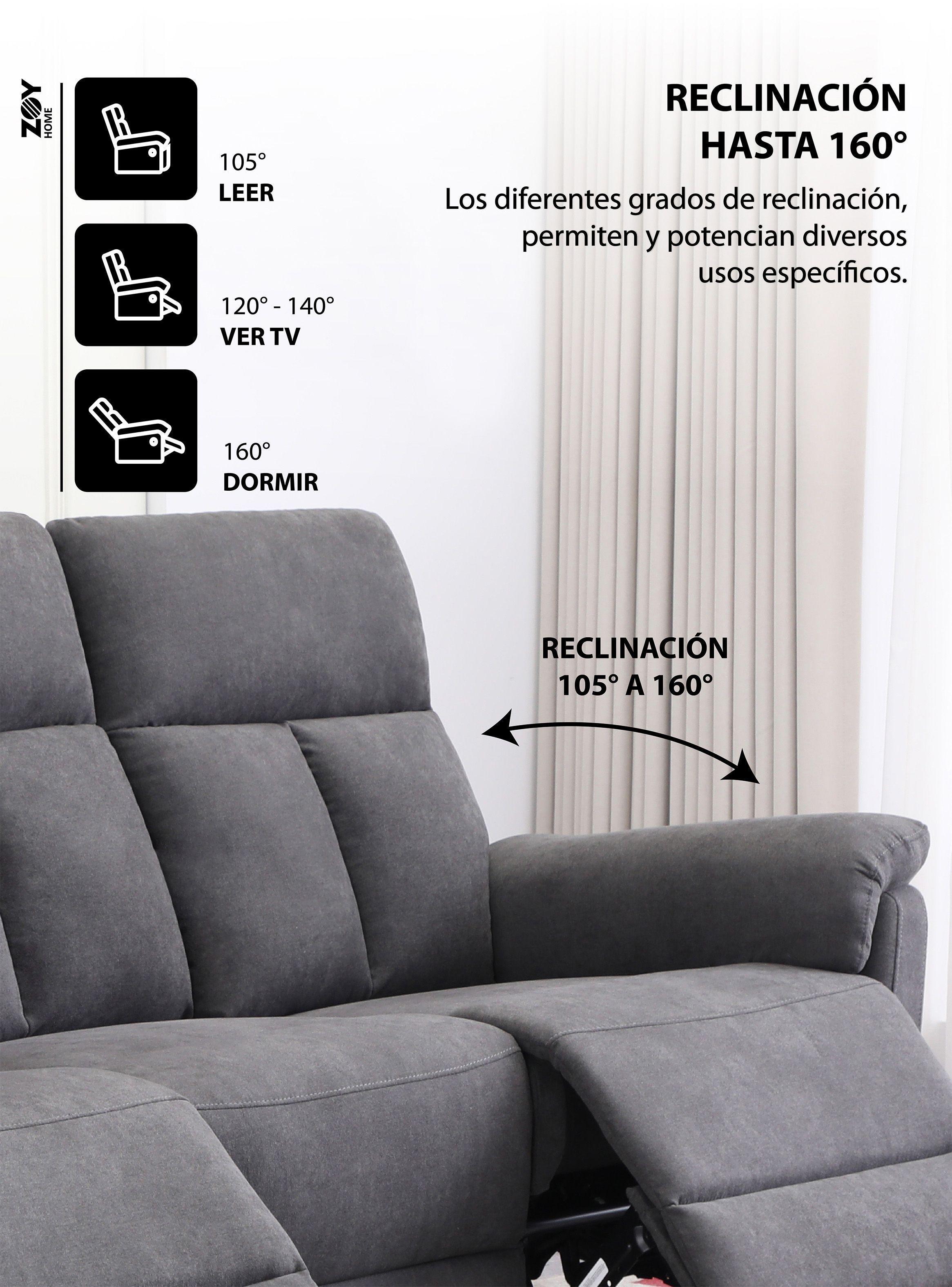 Reclinable 3c Beijing Tela Grafito-3