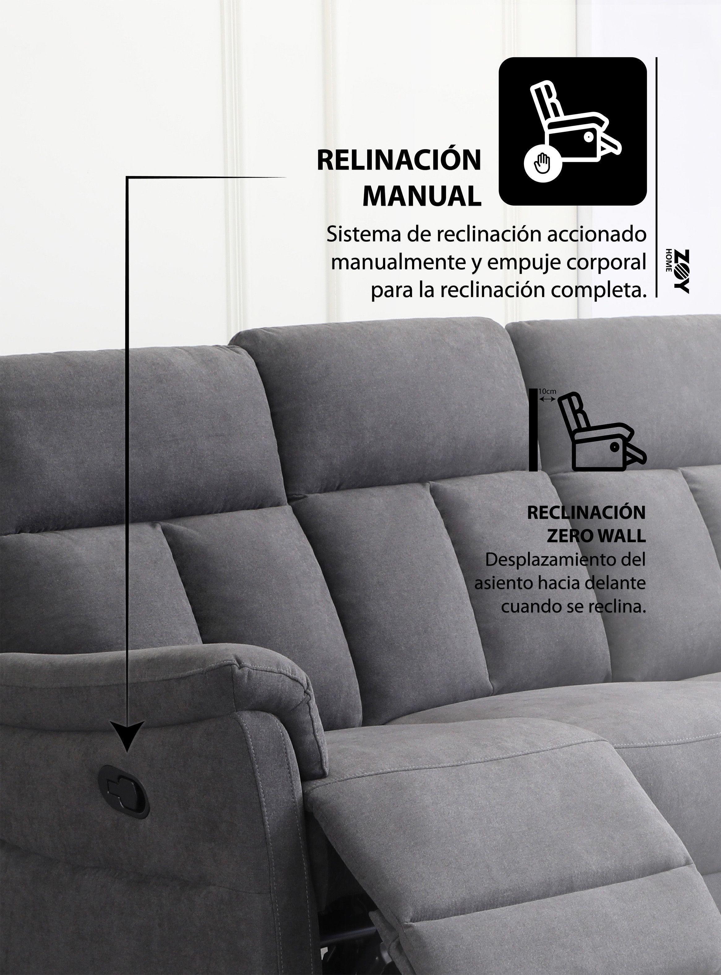 Reclinable 3c Beijing Tela Grafito-4