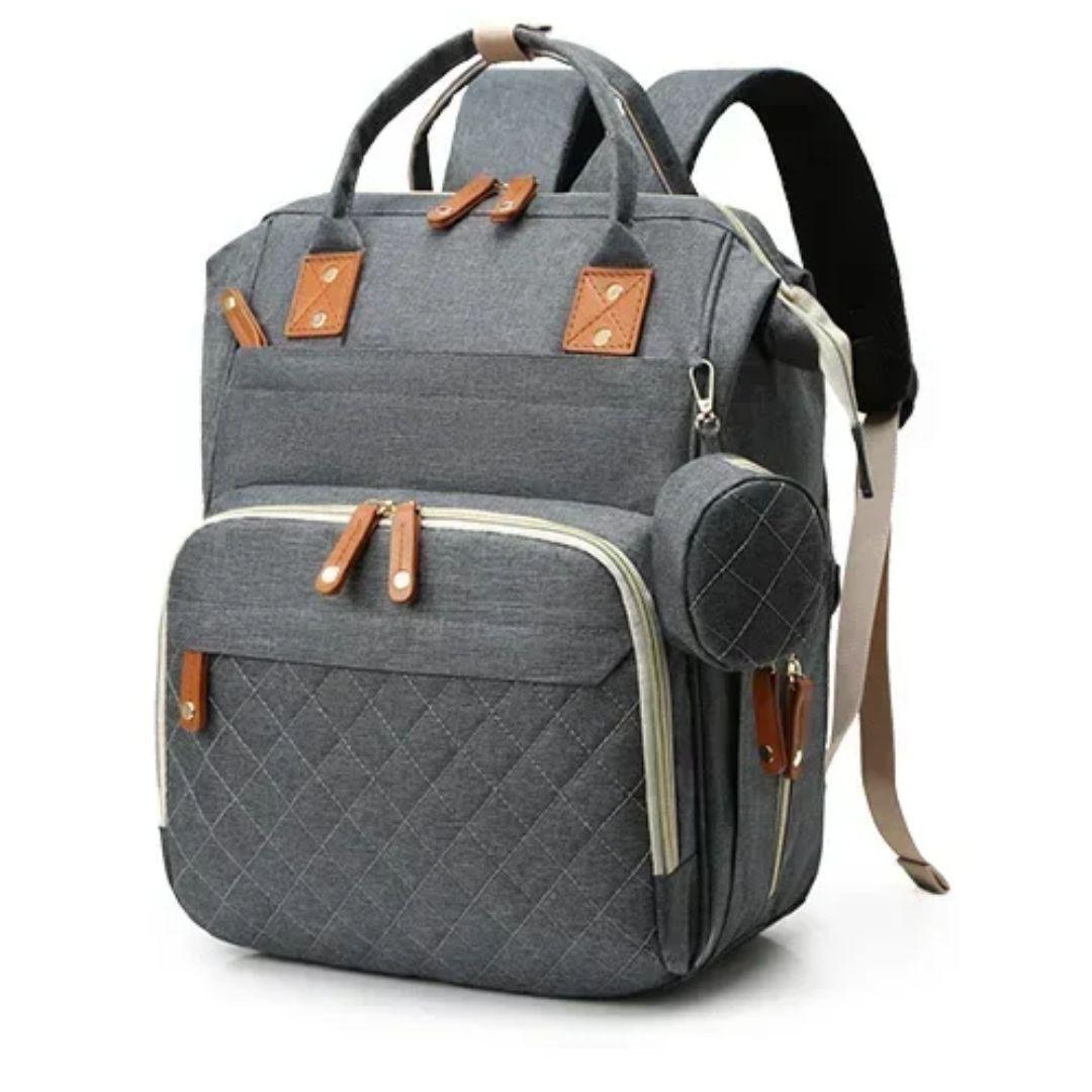 Mochila pañalera maternal gris -2
