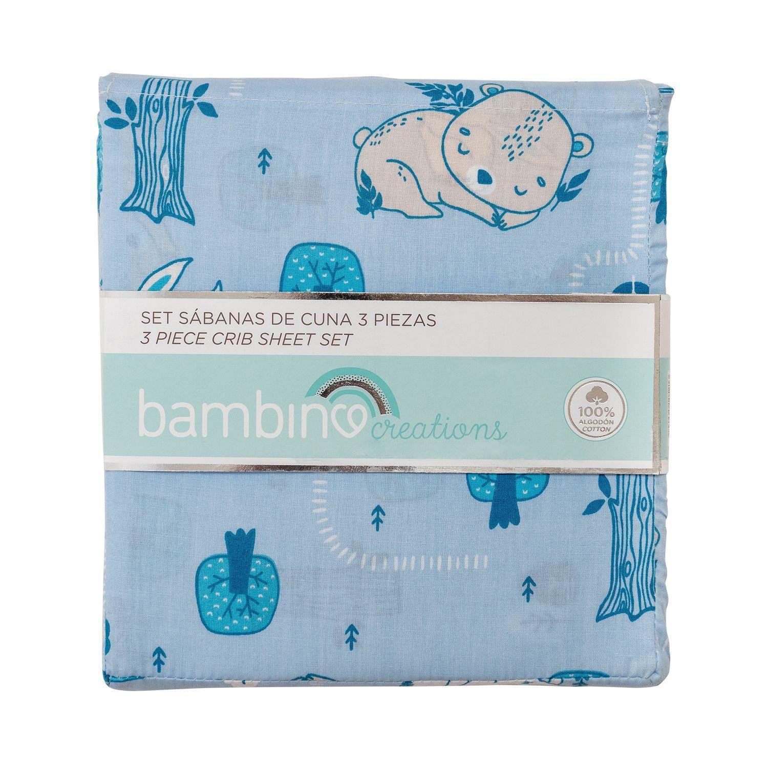 Set de sábanas azules para cuna de bebé-0