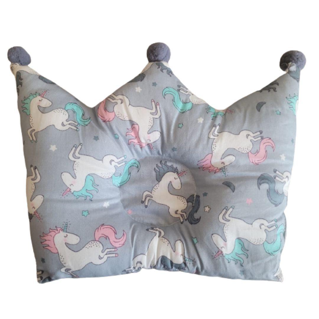 Almohada para cuna bebé azul unicornio-0
