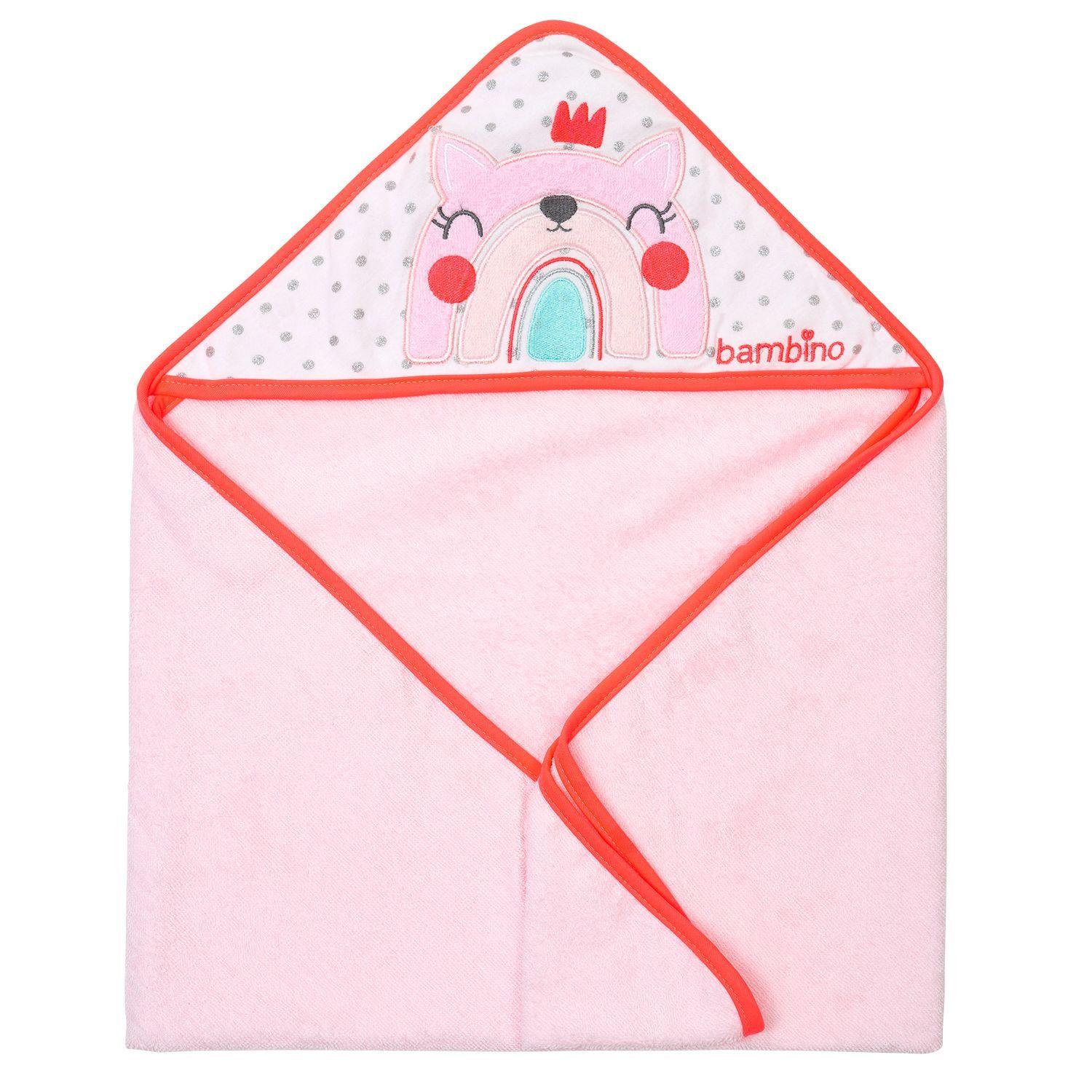 Toalla rosada con capucha para bebé-1