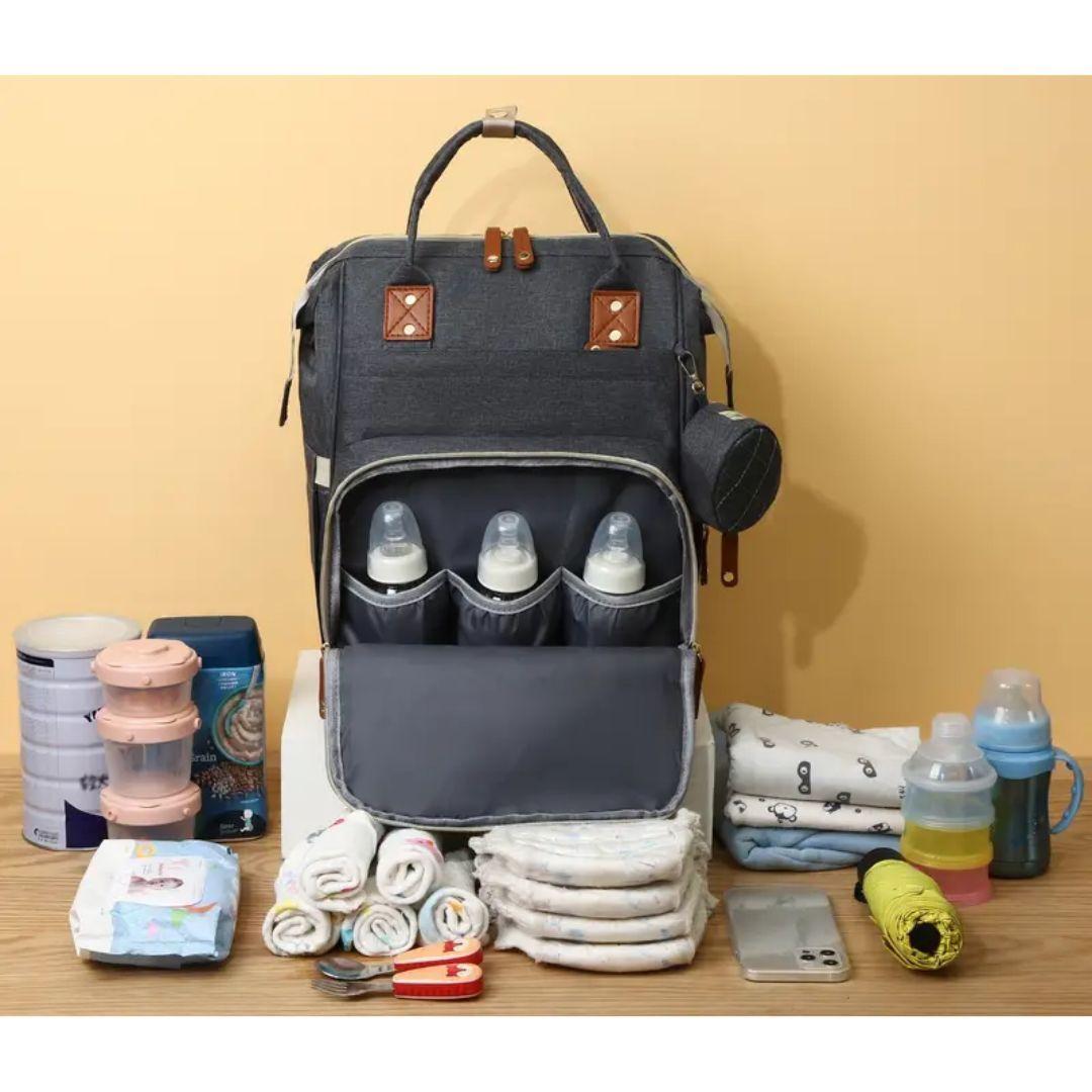Mochila pañalera maternal azul-2