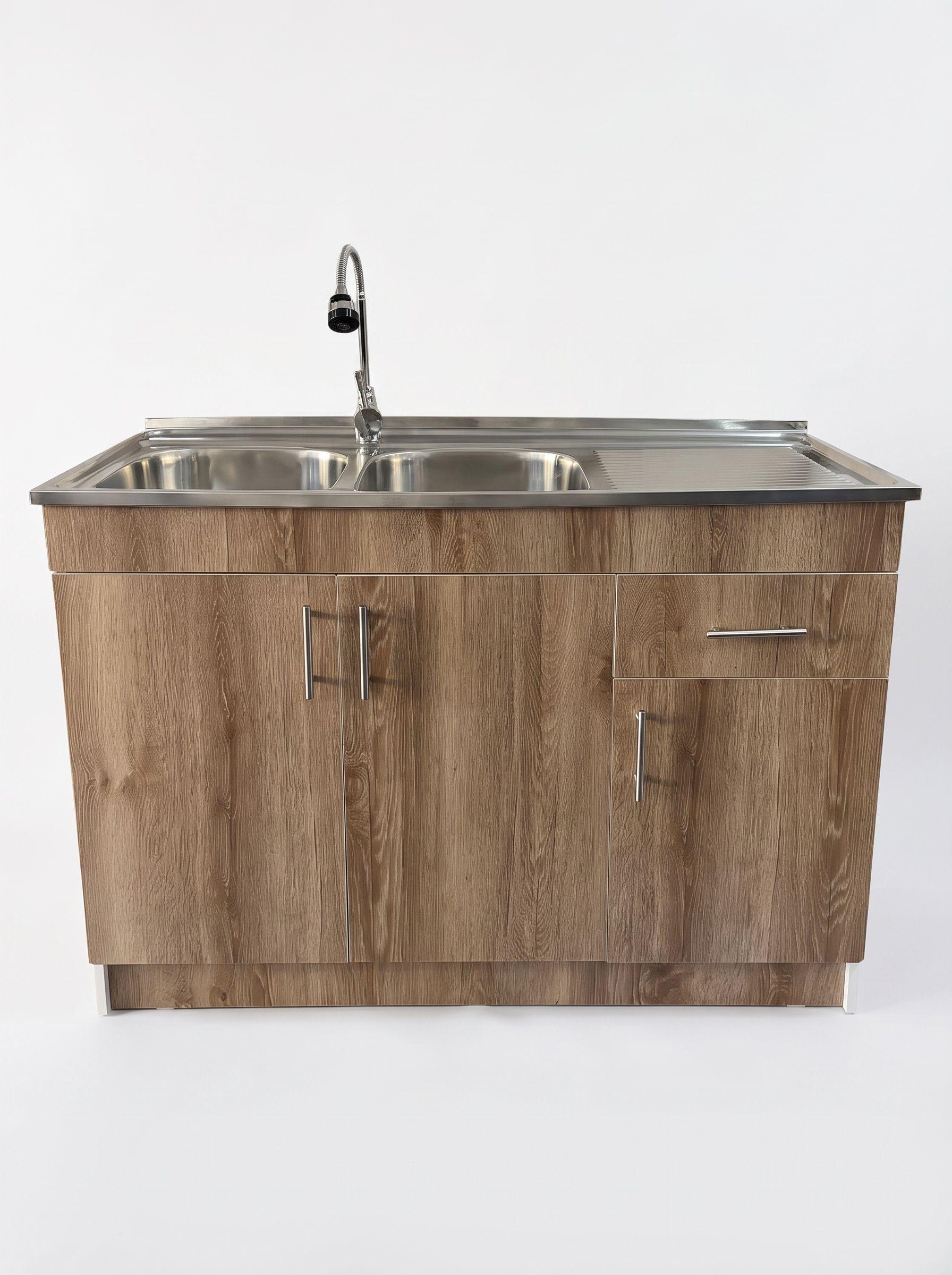Kit Lavaplatos Con Mueble 120x50 Mdf Caf Sec Derecho-0