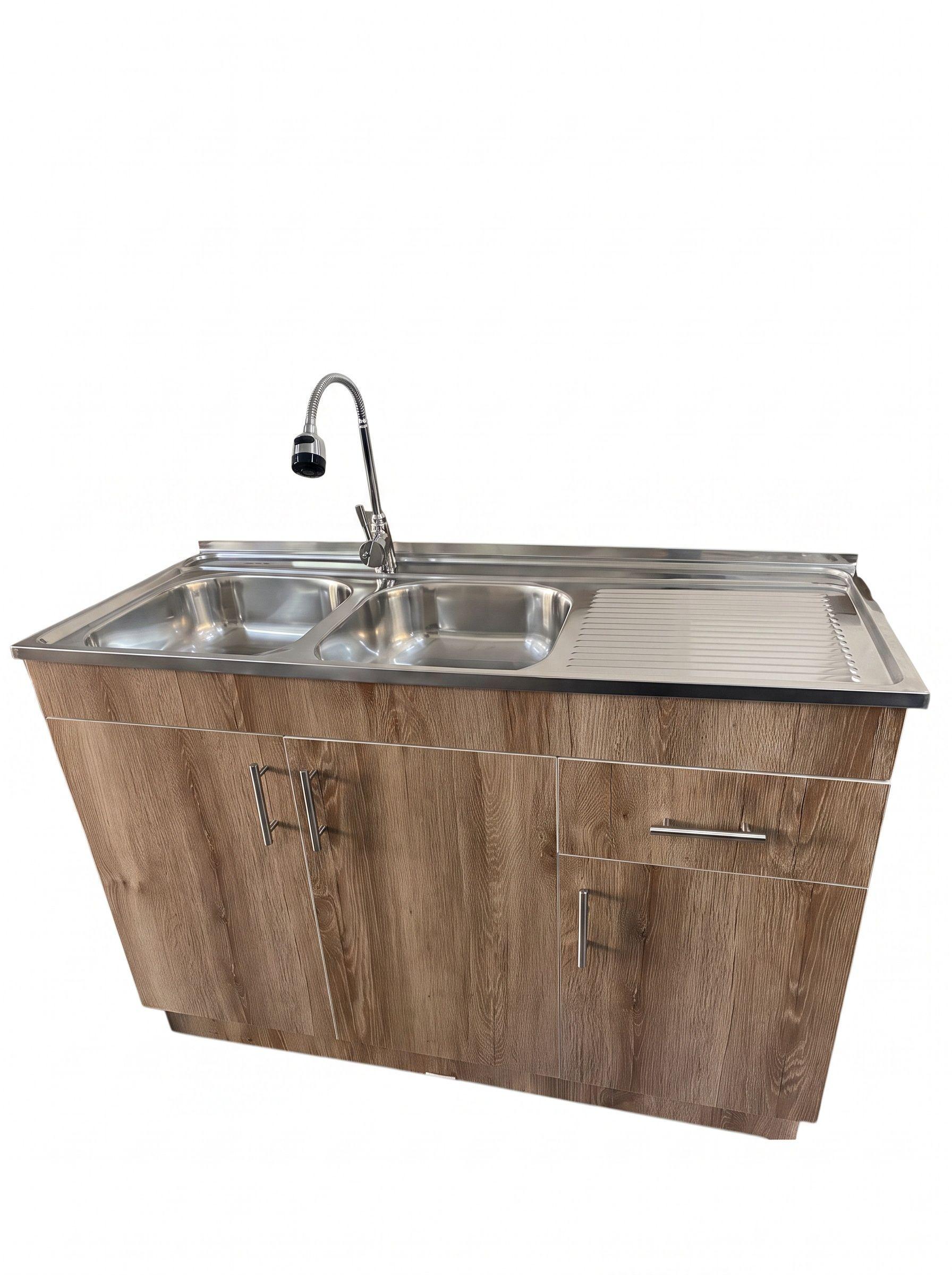 Kit Lavaplatos Con Mueble 120x50 Mdf Caf Sec Derecho-1