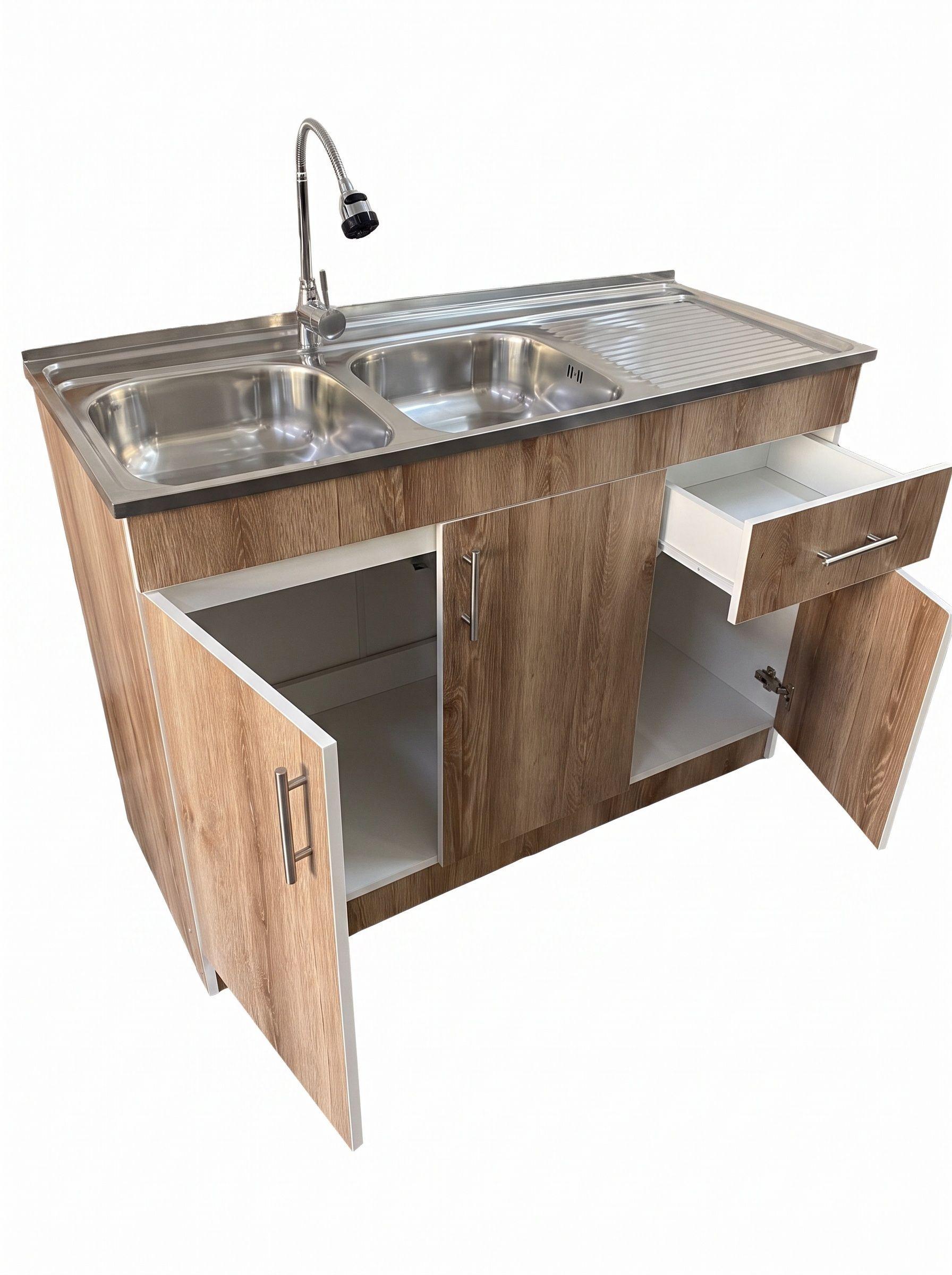 Kit Lavaplatos Con Mueble 120x50 Mdf Caf Sec Derecho-2
