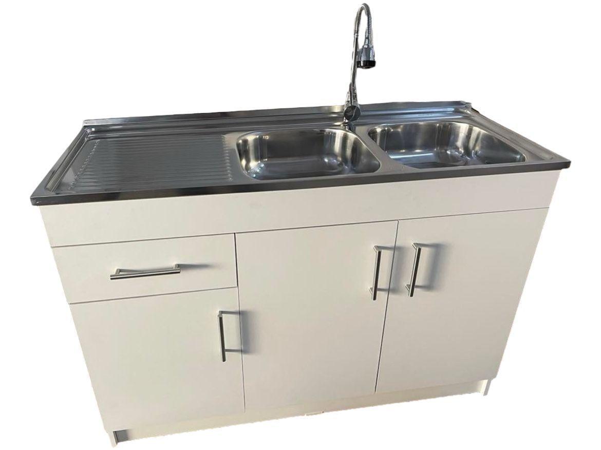 Kit Lavaplatos Con Mueble 120x50 Mdf Blanco Sec Izquierdo-2