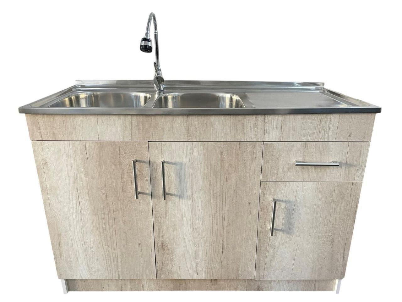 Kit Lavaplatos Con Mueble 120x50 Mdf Blanco Sec Derecho-0