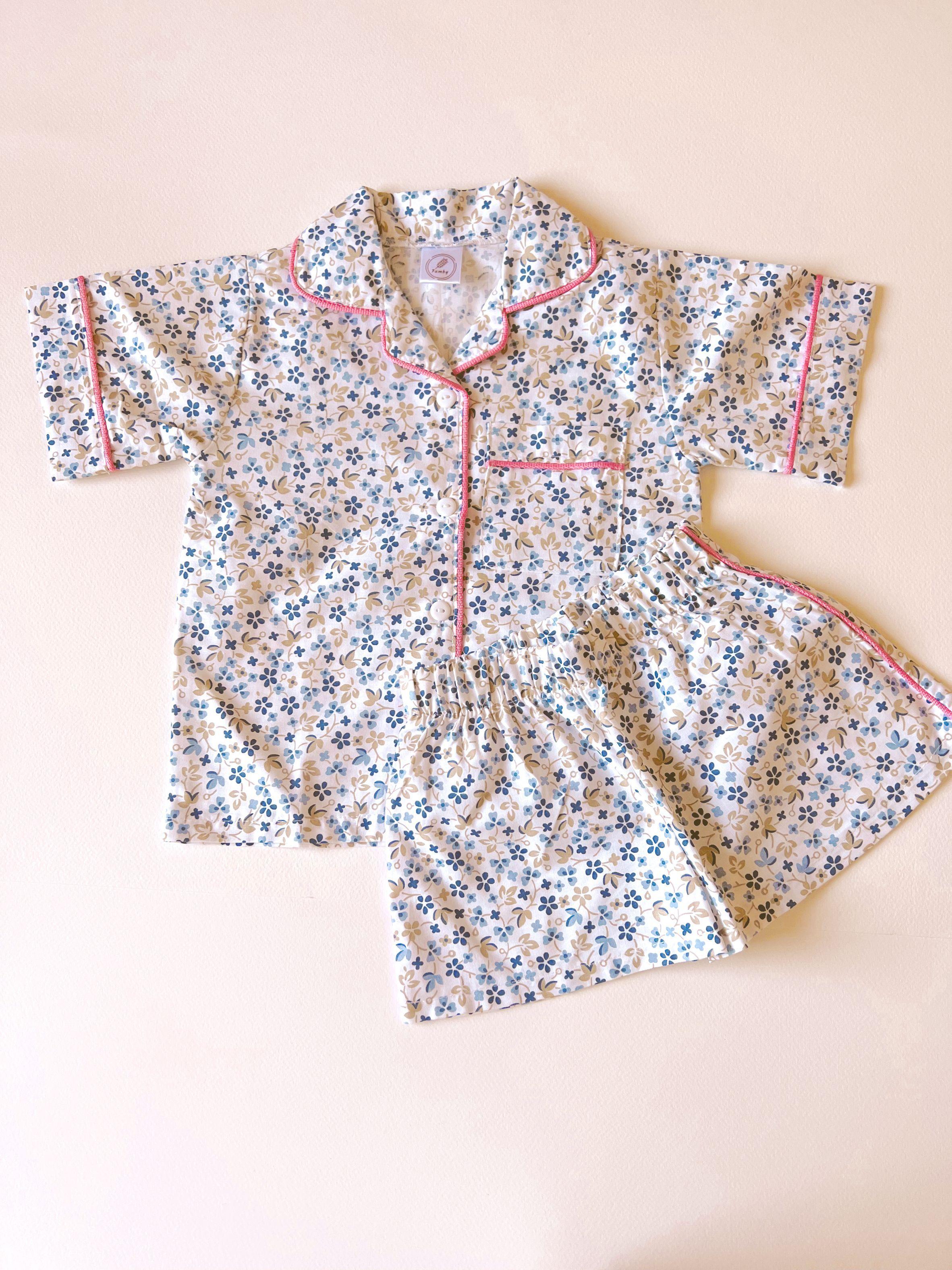 Pijama Flores Celestes-0