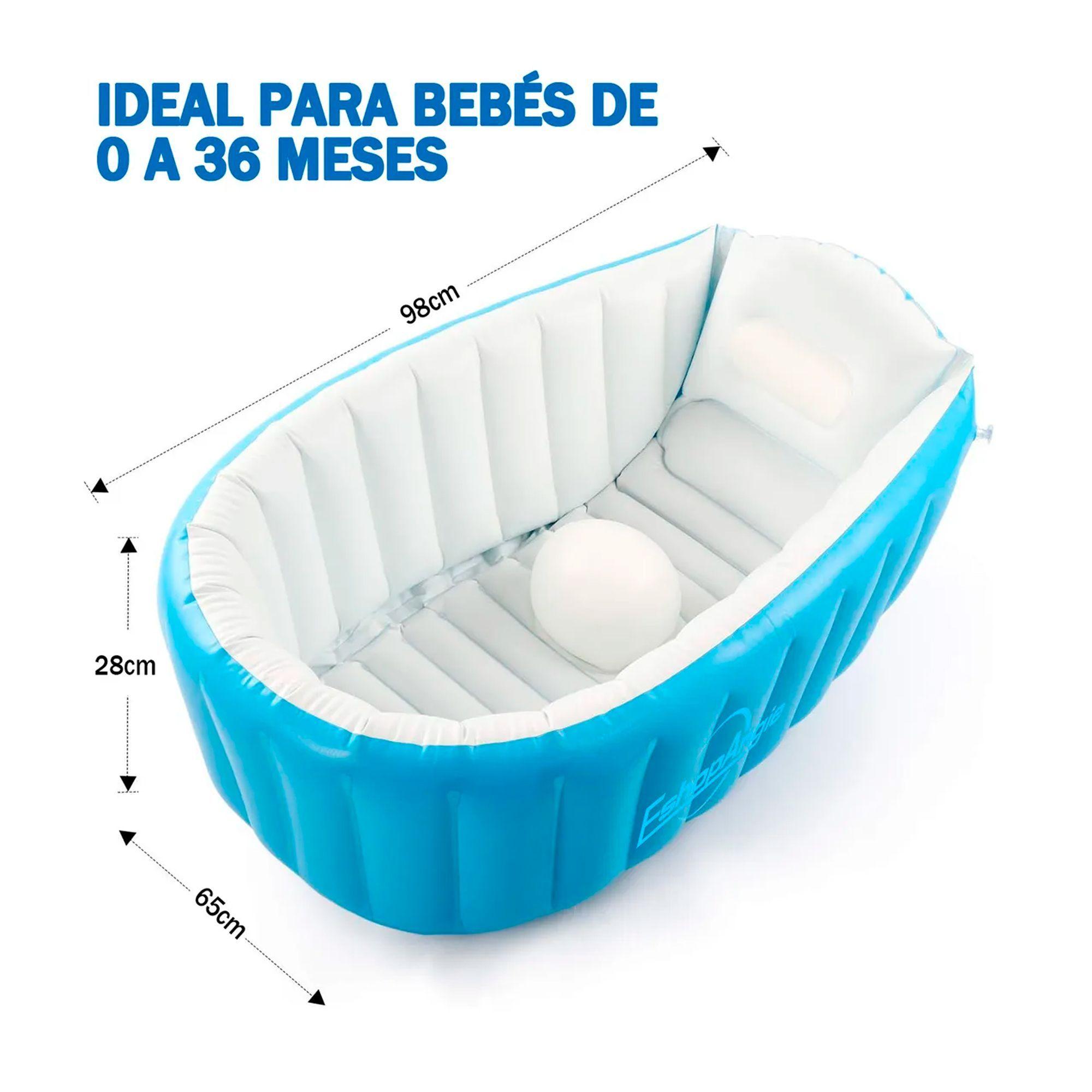 Bañera Tina Inflable Bebés Portátil Plegable Antideslizante -4