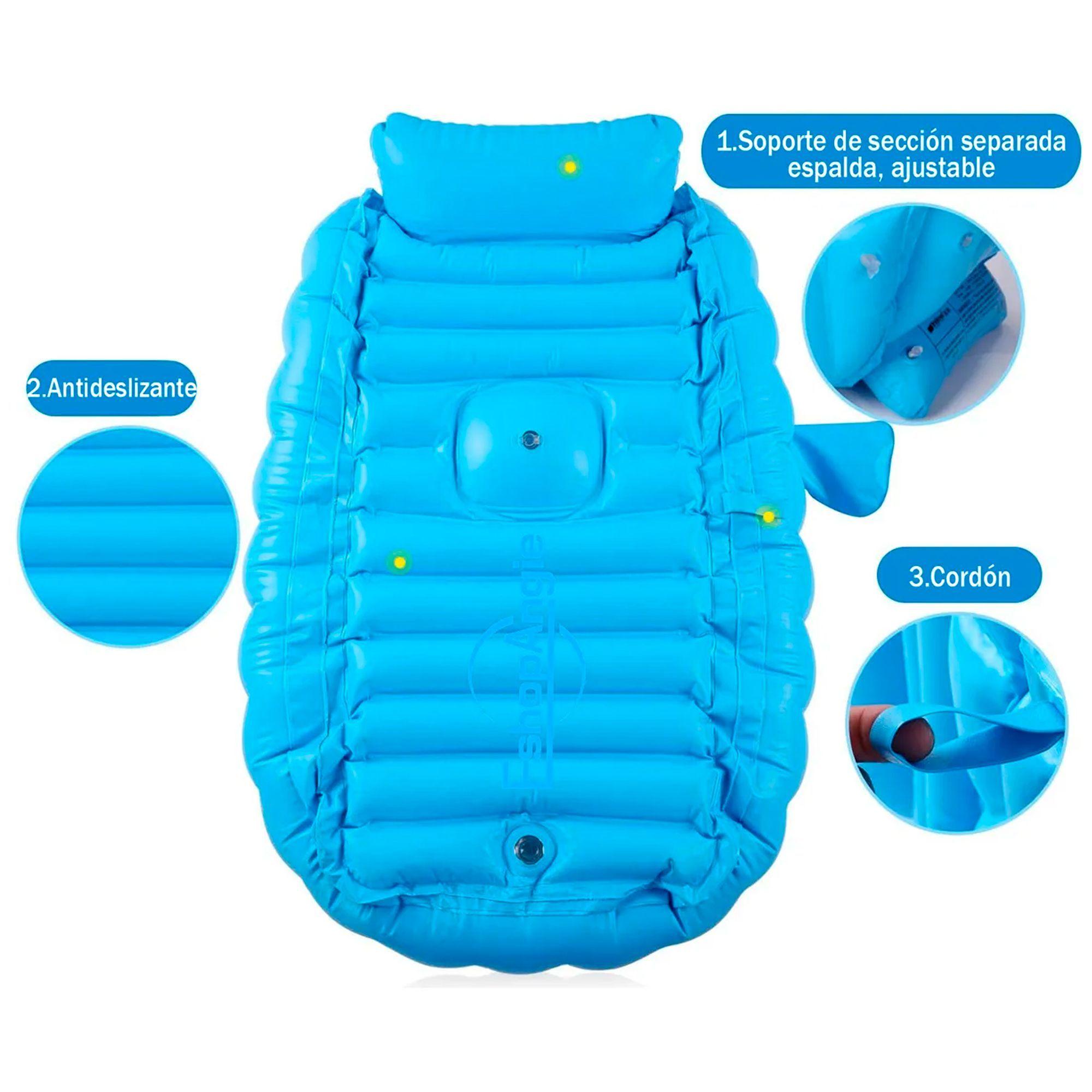 Bañera Tina Inflable Bebés Portátil Plegable Antideslizante -6