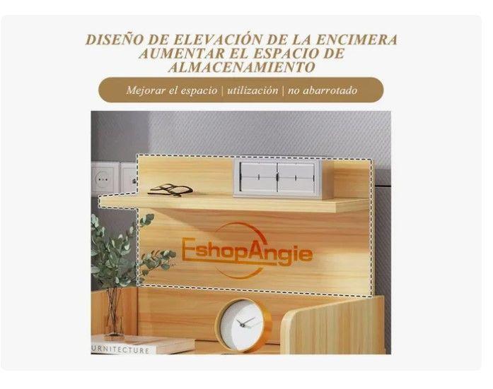 Velador Mesa De Noche 3 Niveles Con Cajon 33*26*60 Cm-6
