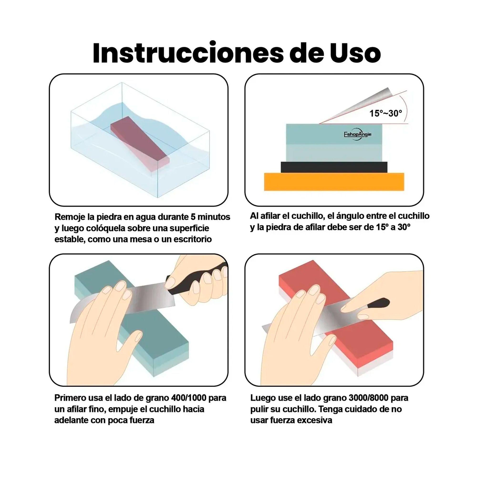 Juego De Piedra Afiladora Cuchillos 400/1000/3000/8000-2
