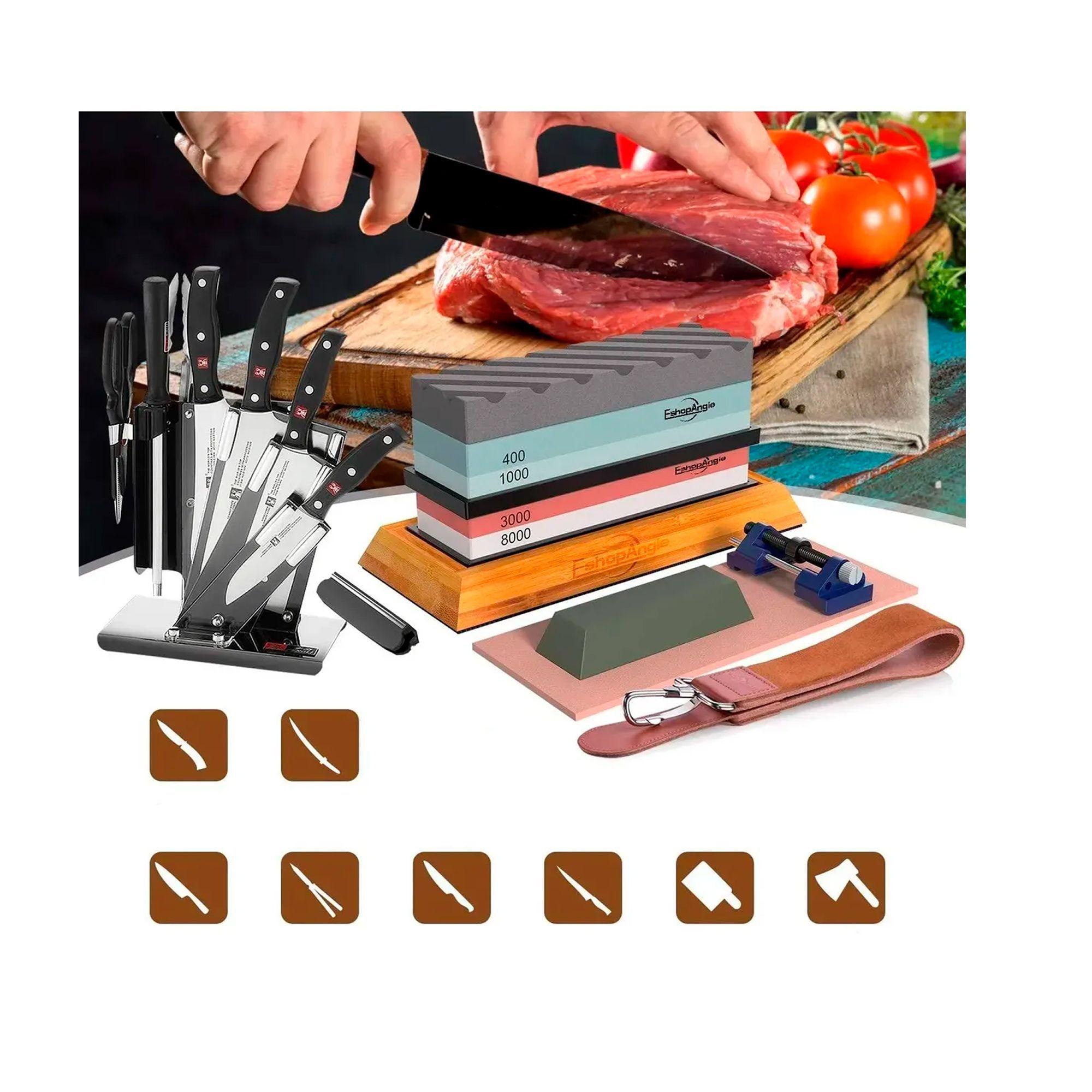 Juego De Piedra Afiladora Cuchillos 400/1000/3000/8000-6