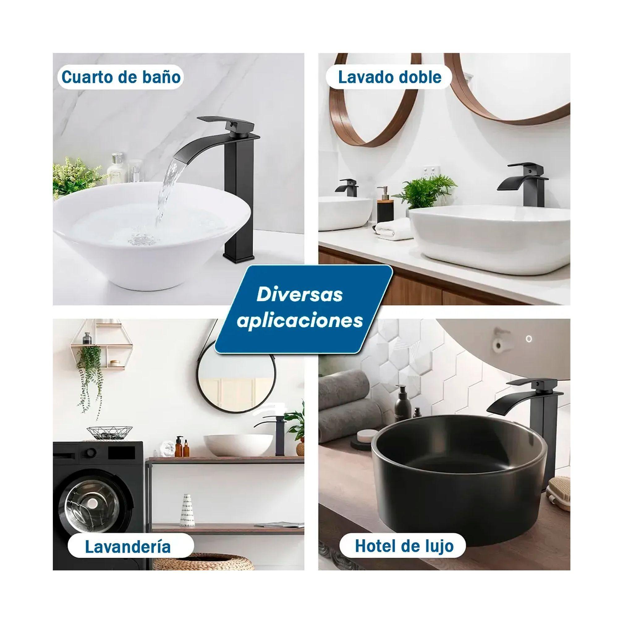 Llave Monomando Lavamanos Griferia Baño Cascada Mezclador-5