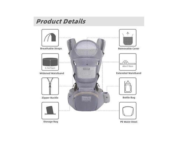 Mochila Porta Bebes Ergonómica Asiento Multifuncional 6 En 1-3