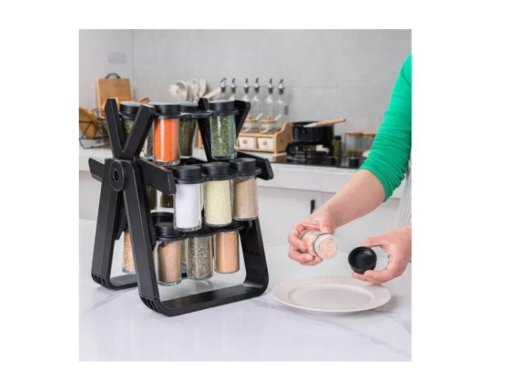 Especiero Giratorio Porta Frascos Organizador Cocina Vidrio-3