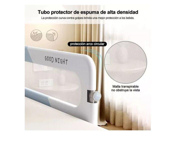 Baranda De Cama Seguridad Bebe Abatible Ajustable 1.8m-3