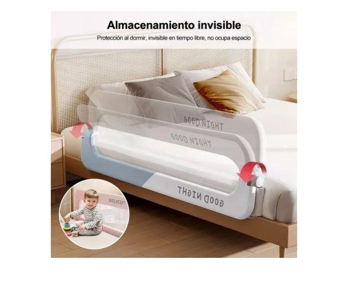 Baranda De Cama Seguridad Bebe Abatible Ajustable 1.8m-4
