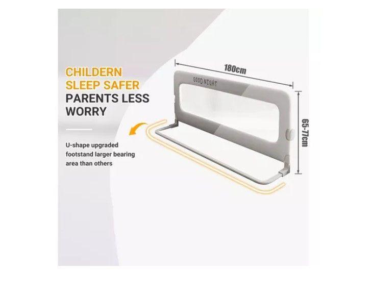 Baranda De Cama Seguridad Bebe Abatible Ajustable 1.8m-6