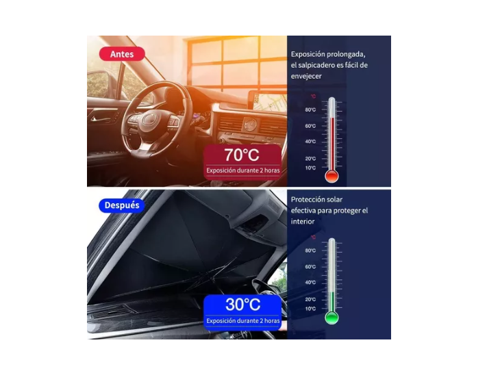 Quitasol Parasol Parabrisas De Auto Tipo Sombrilla Cubre Sol-7