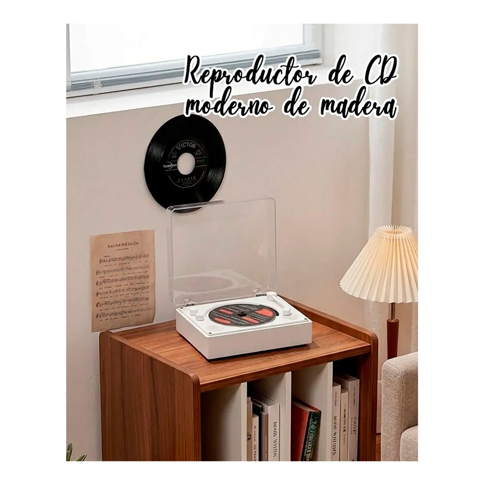 Reproductor De Disco Bluetooth Usb Portatil Retro-2