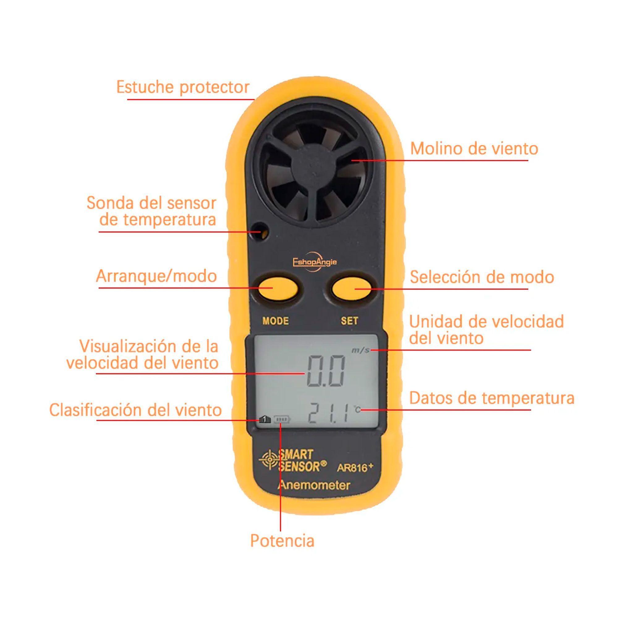 Anemometro Termometro Digital Ar816 Medidor Del Viento-6