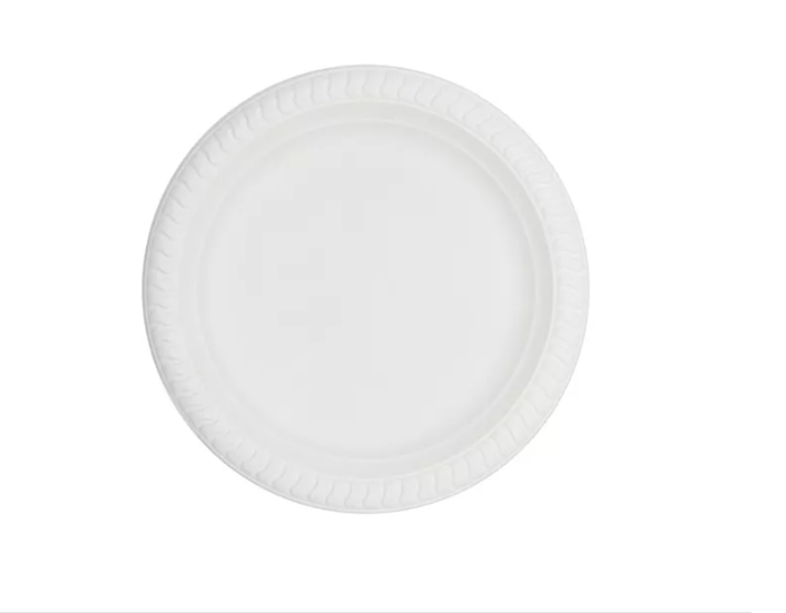 Pack De 100 Platos De Carton Blanco Desechables 18 Cm.-1
