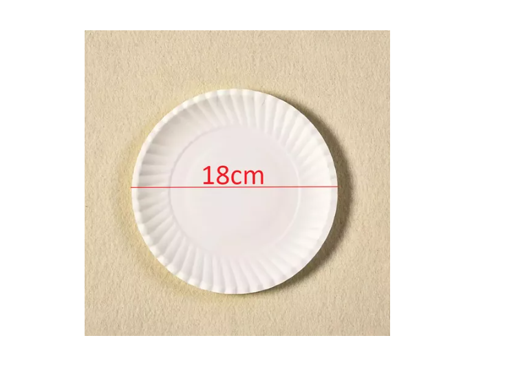 Pack De 100 Platos De Carton Blanco Desechables 18 Cm.-2