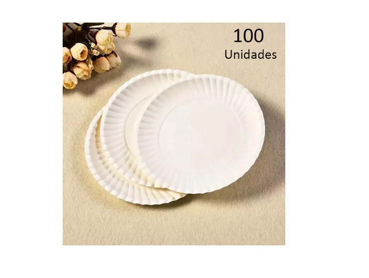 Pack De 100 Platos De Carton Blanco Desechables 18 Cm.-4