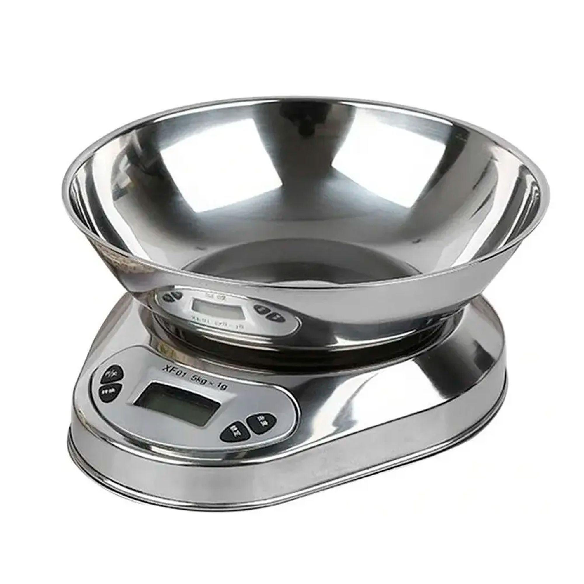Pesa De Cocina Full De Acero Inoxidable 5kg 1gr Con Bowl-2