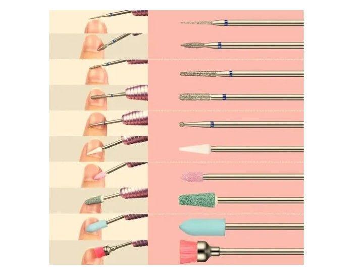 Juego Manicura Pedicura Broca Uña Cerámica Profesional 30pcs-2
