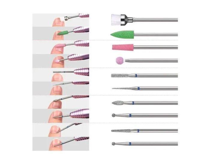 Juego Manicura Pedicura Broca Uña Cerámica Profesional 30pcs-3