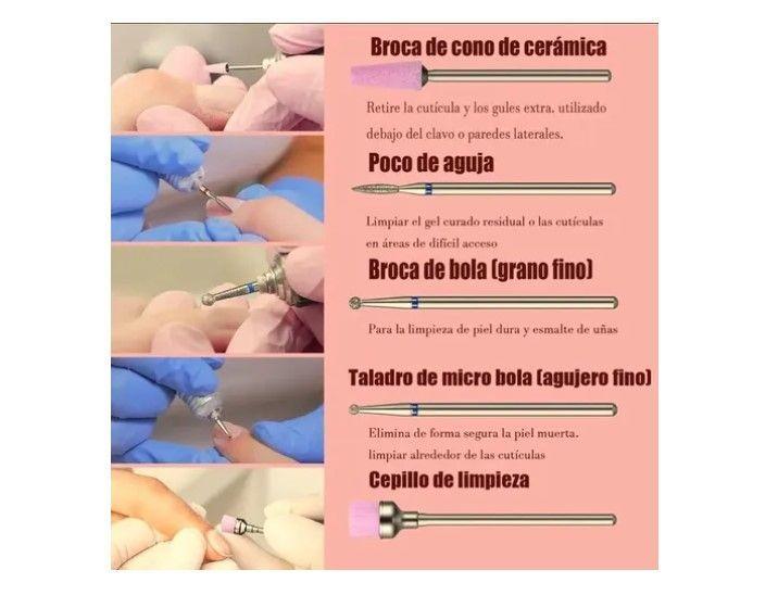 Juego Manicura Pedicura Broca Uña Cerámica Profesional 30pcs-4