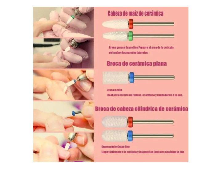 Juego Manicura Pedicura Broca Uña Cerámica Profesional 30pcs-5