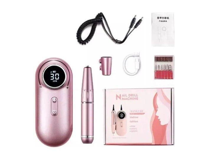 Torno De Uñas Inalámbrico Pantalla Lcd 30000 Rpm Manicura-6