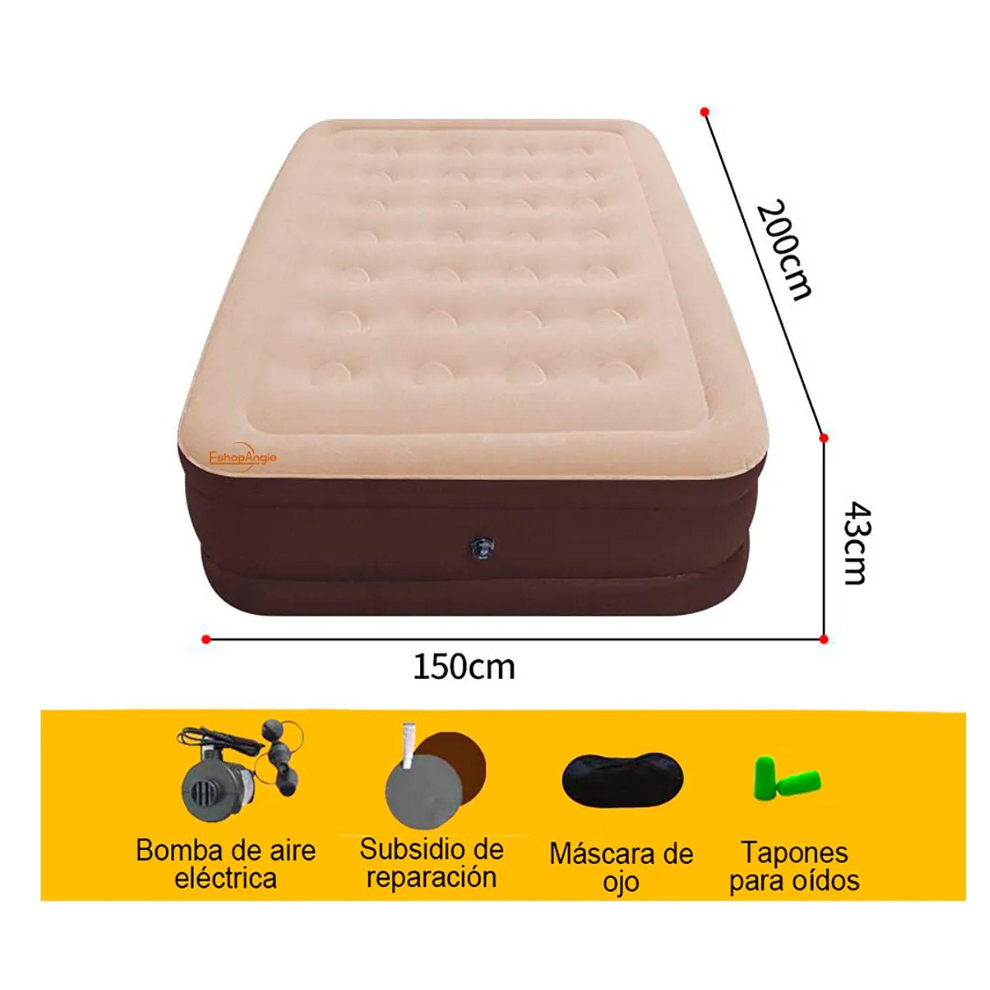 Cama Colchón Inflable 2 Plazas Con Bomba Eléctrica Camping-1