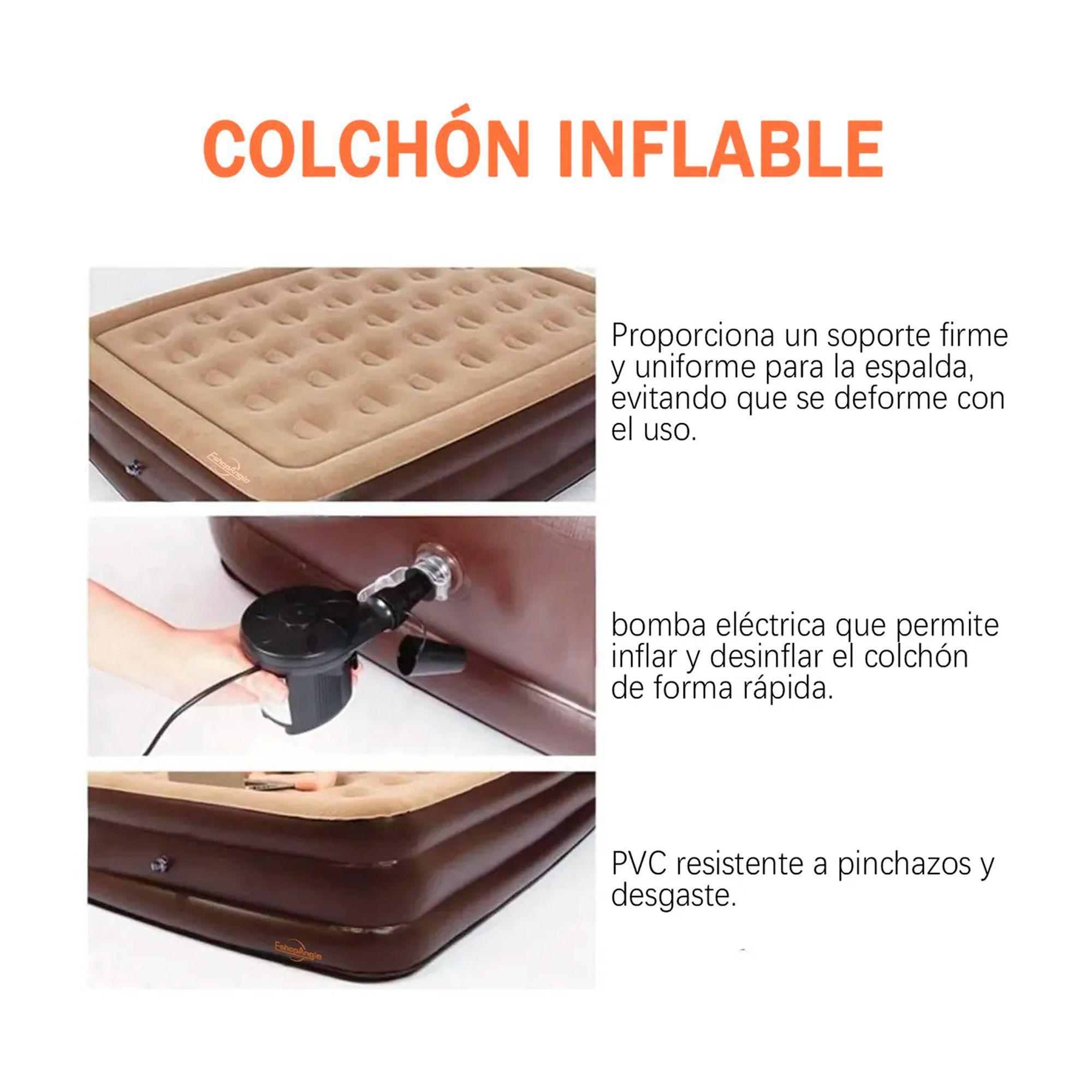 Cama Colchón Inflable 2 Plazas Con Bomba Eléctrica Camping-2