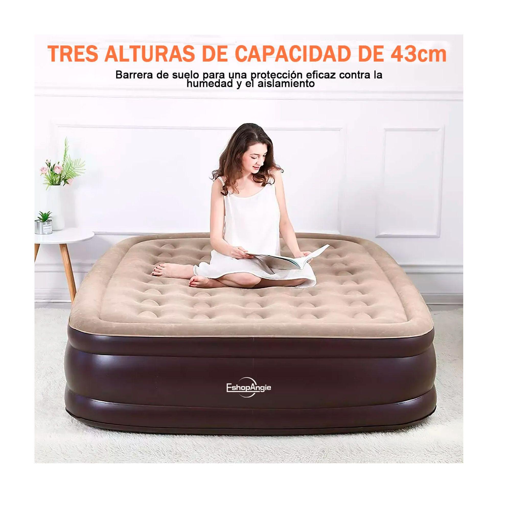 Cama Colchón Inflable 2 Plazas Con Bomba Eléctrica Camping-6