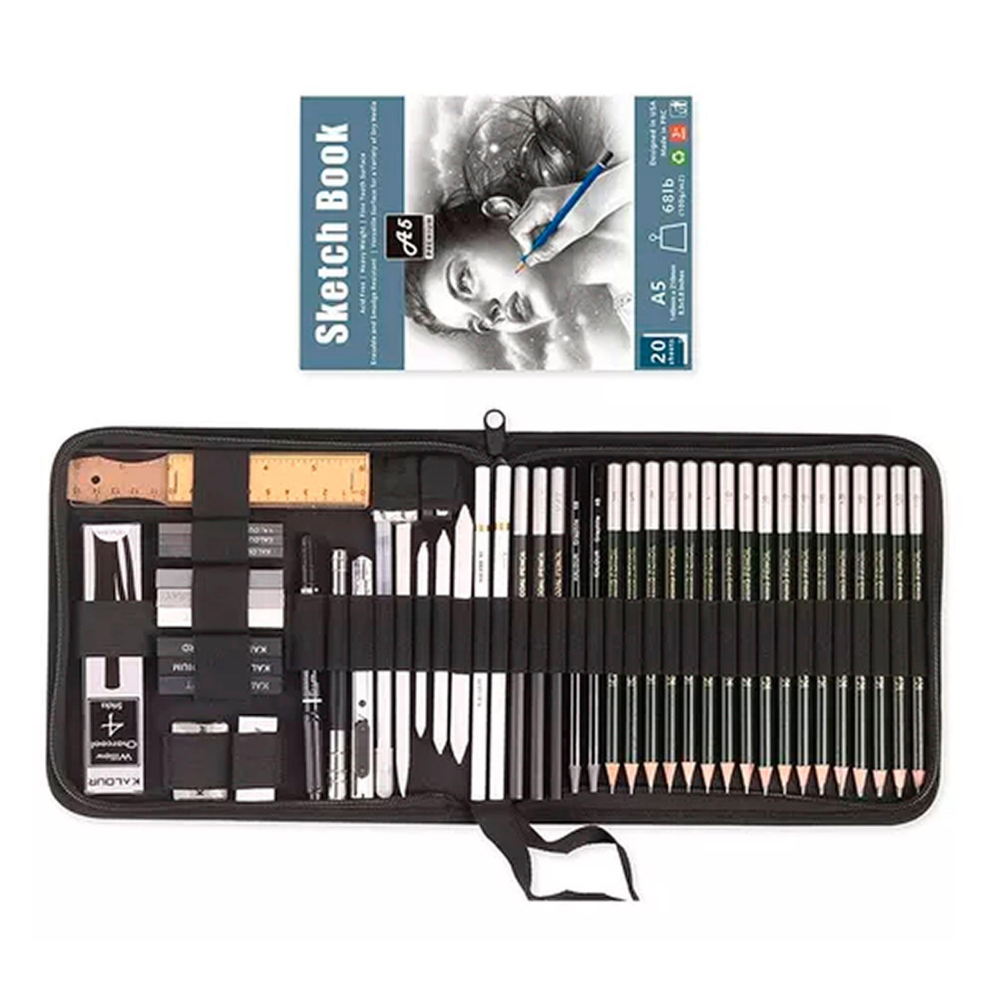 Juego De 54 Piezas Lapices De Dibujo Profesional Estuche-0
