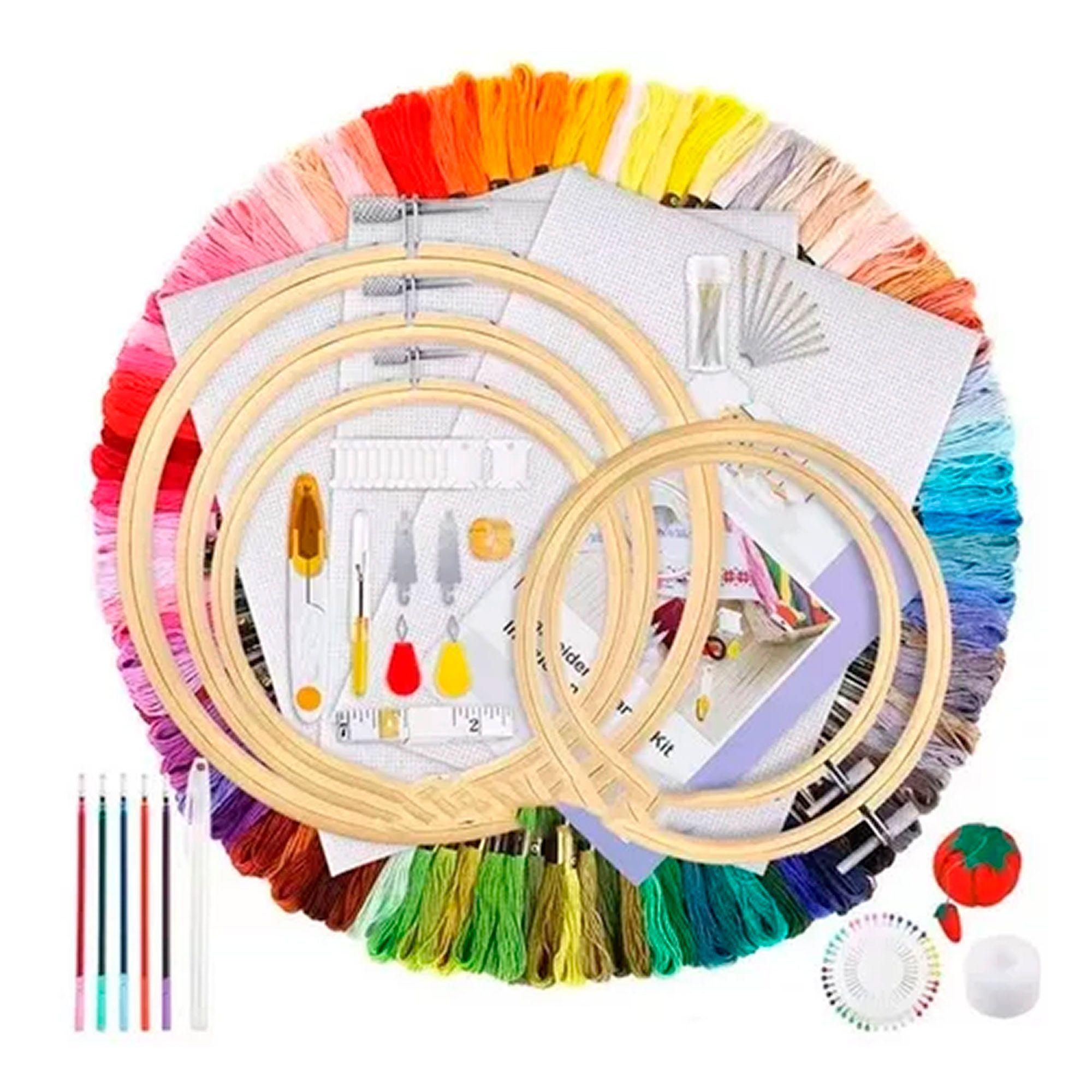 Set De Agujas Mágica Bordado + Kit De Hilos De Bordar-0