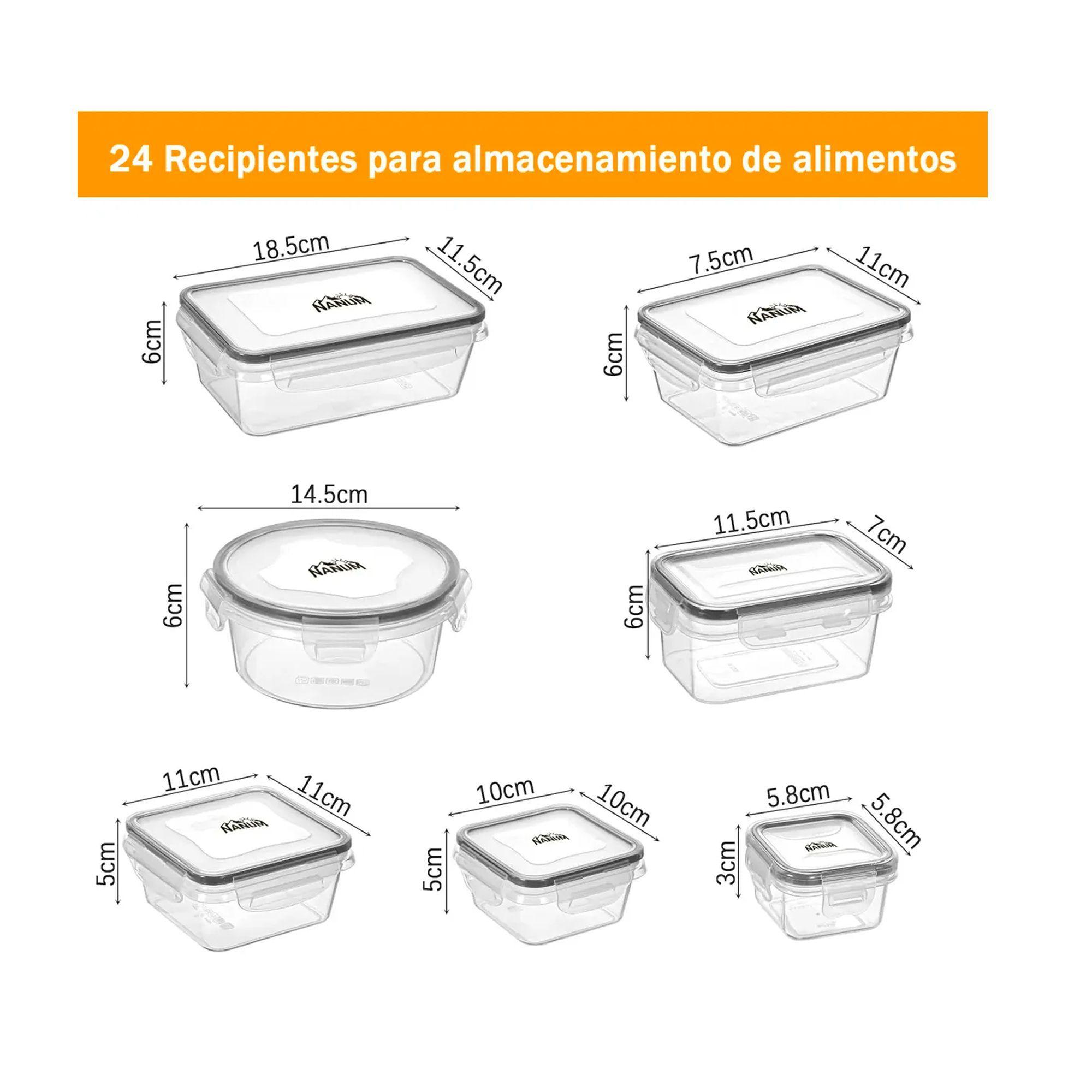 Set 24 Recipientes Contenedores Herm ticos Taper De Alimento-4