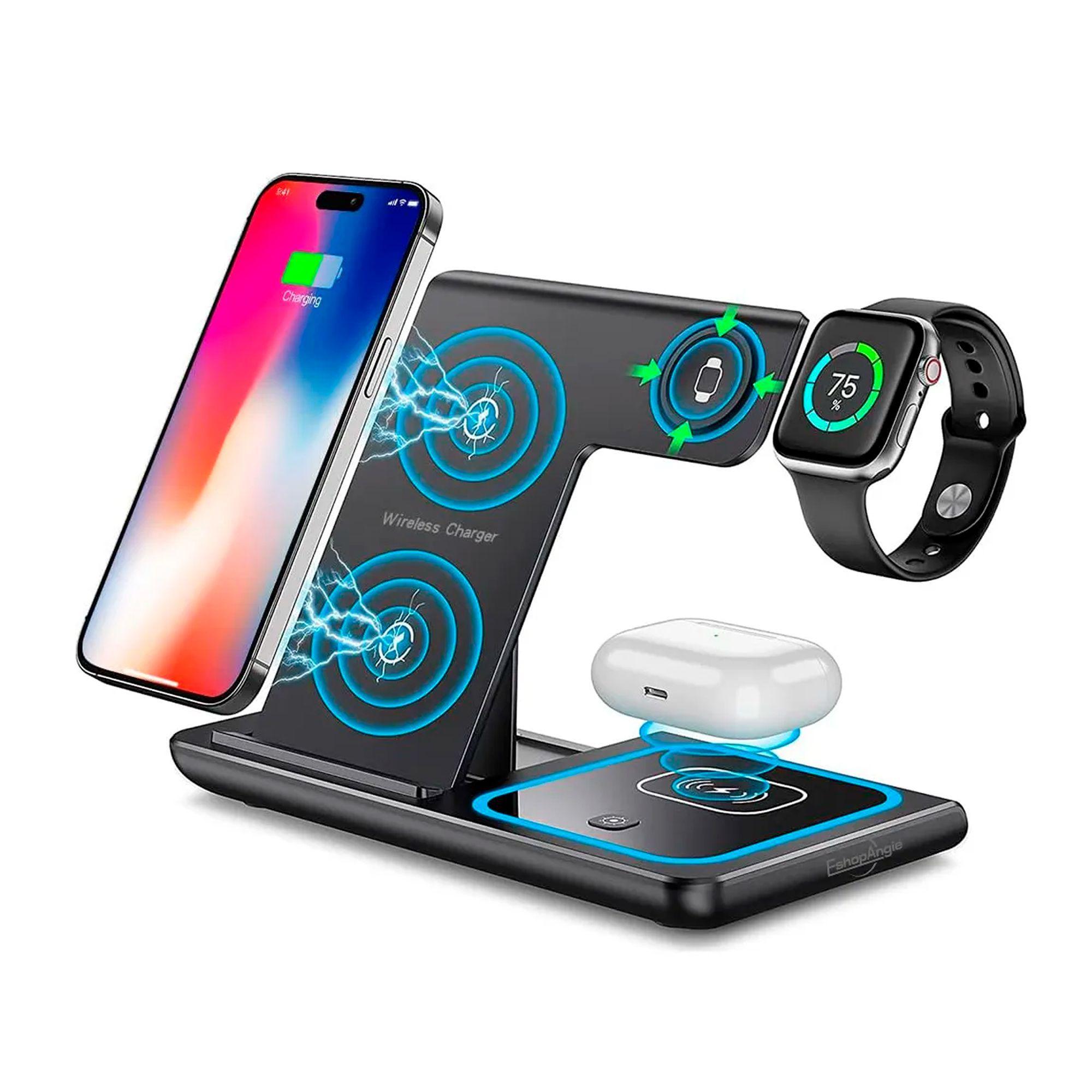 Cargador Inalámbrica 3 En 1 Base Carga Rápida-3