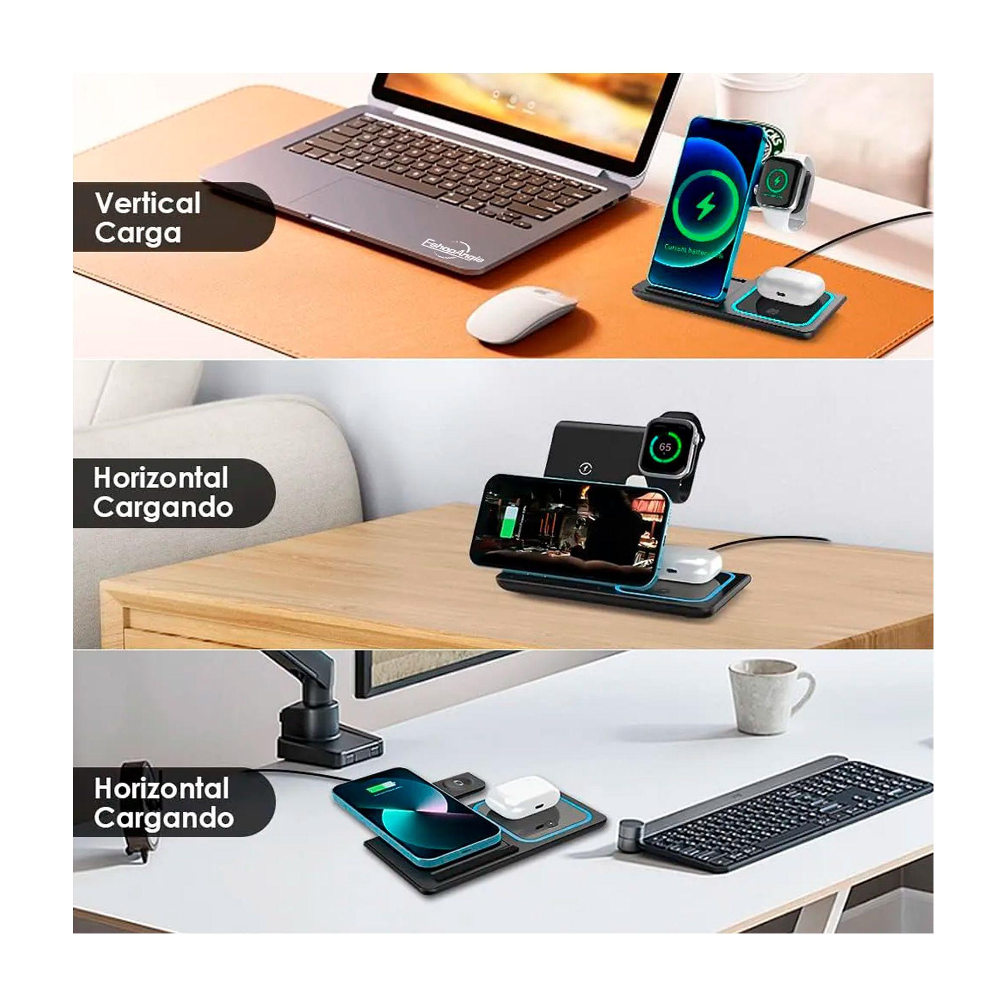 Cargador Inalámbrica 3 En 1 Base Carga Rápida-6
