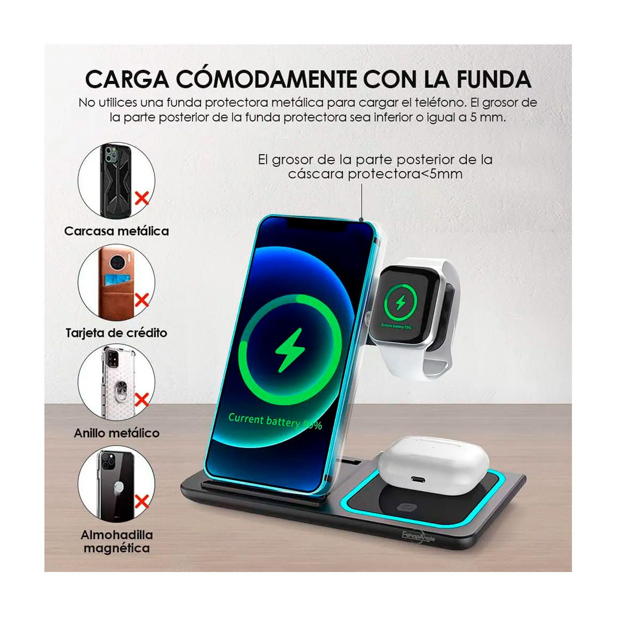 Cargador Inalámbrica 3 En 1 Base Carga Rápida-7