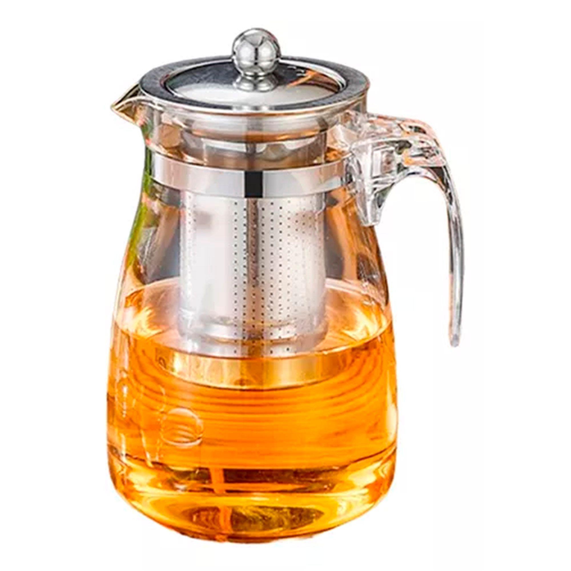 Tetera Té Infusiones Vidrio Con Filtro Acero Inox 750ml-0