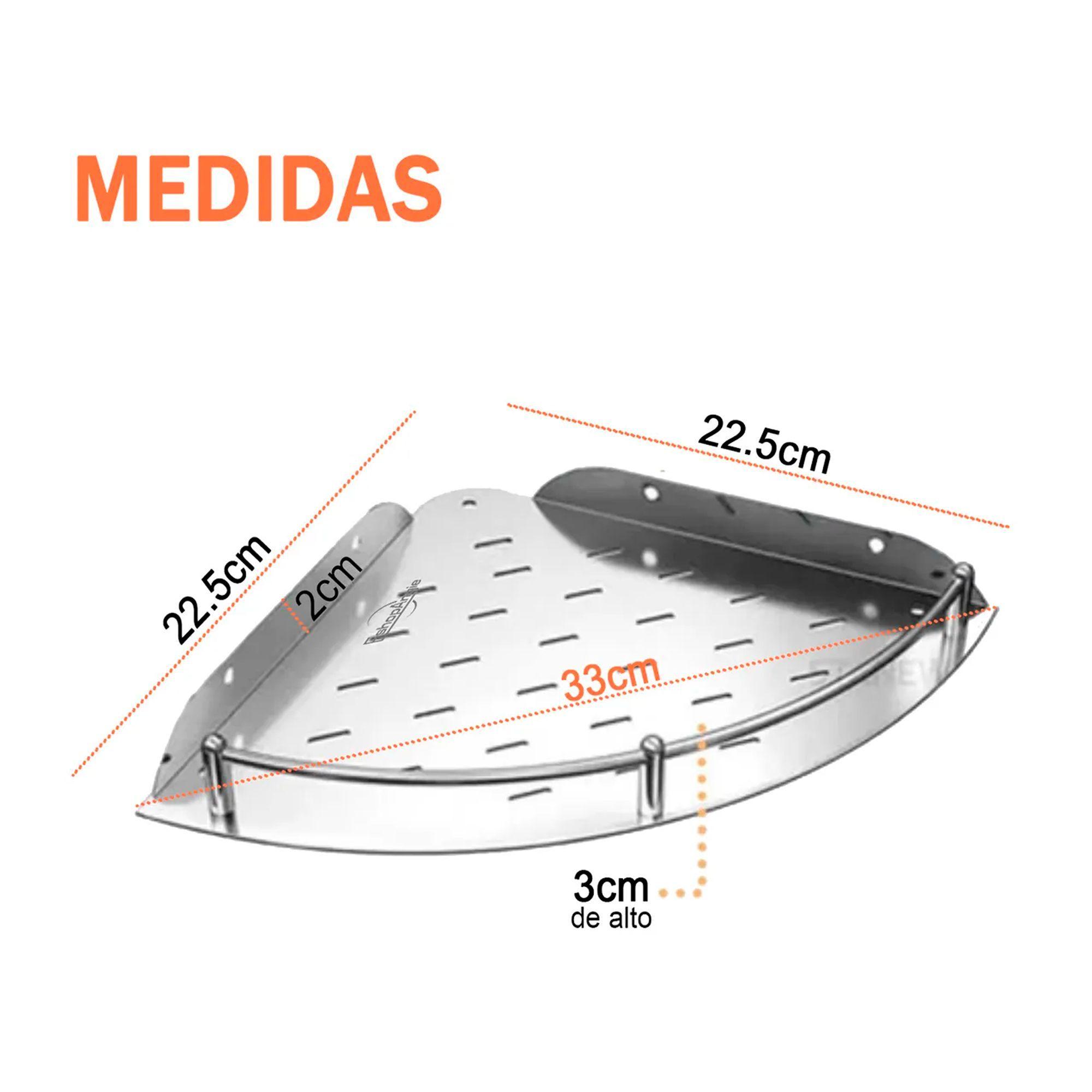Set 4 Organizador Esquinero Ducha Acero Inoxidable Repisa-2